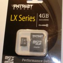 Patriot micro SDHC Card LX Series 4GB