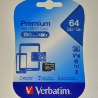 VERBATIM microSDXC Card 64GB, Class 10 Premium